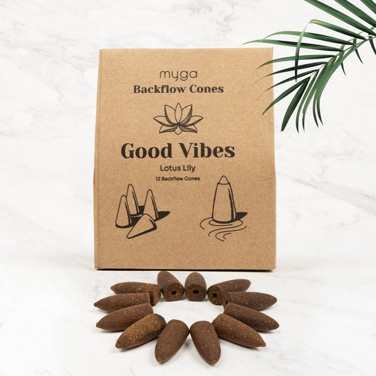 Backflow Incense Cones - Lotus Lily Good Vibes