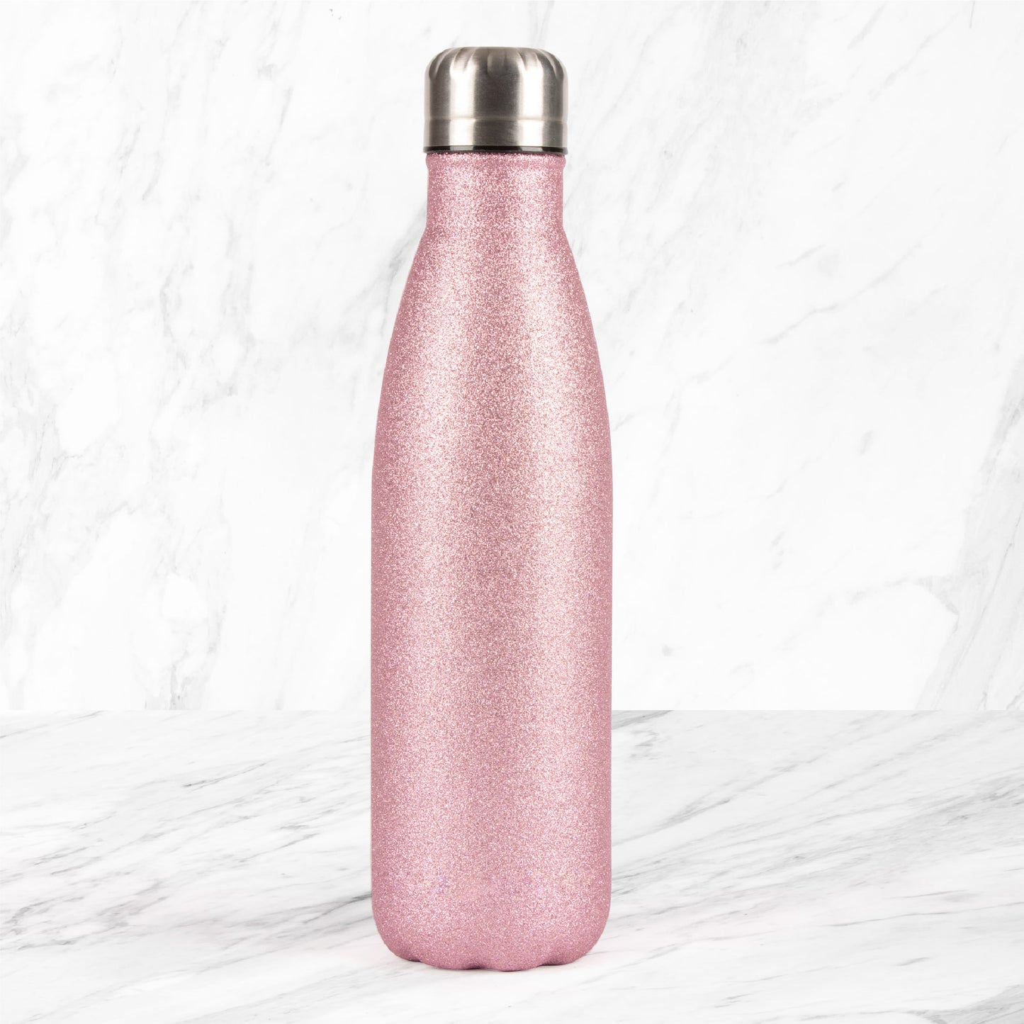 Metal Water Bottle 500ml - Pink Glitter