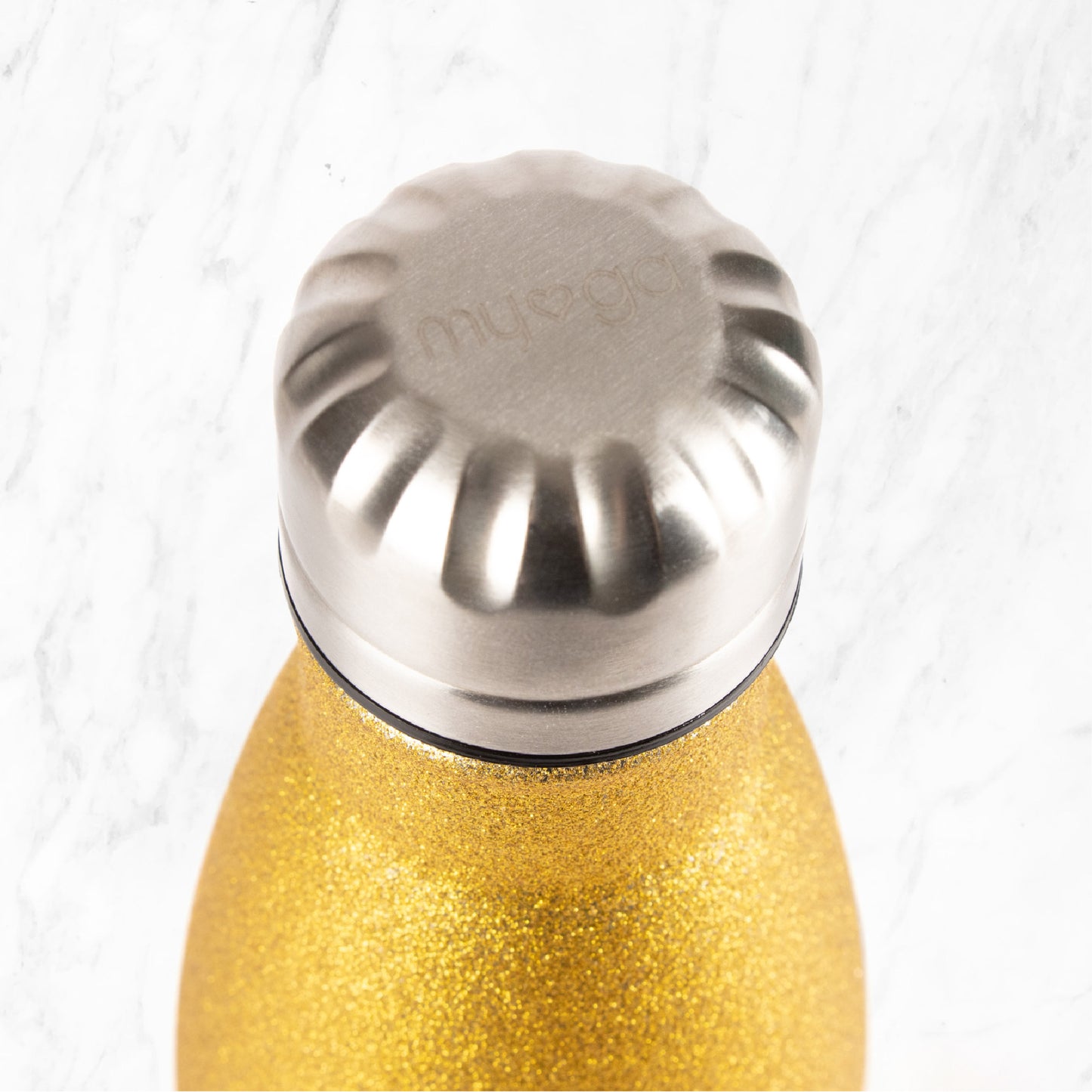 Metal Water Bottle 500ml - Gold Glitter