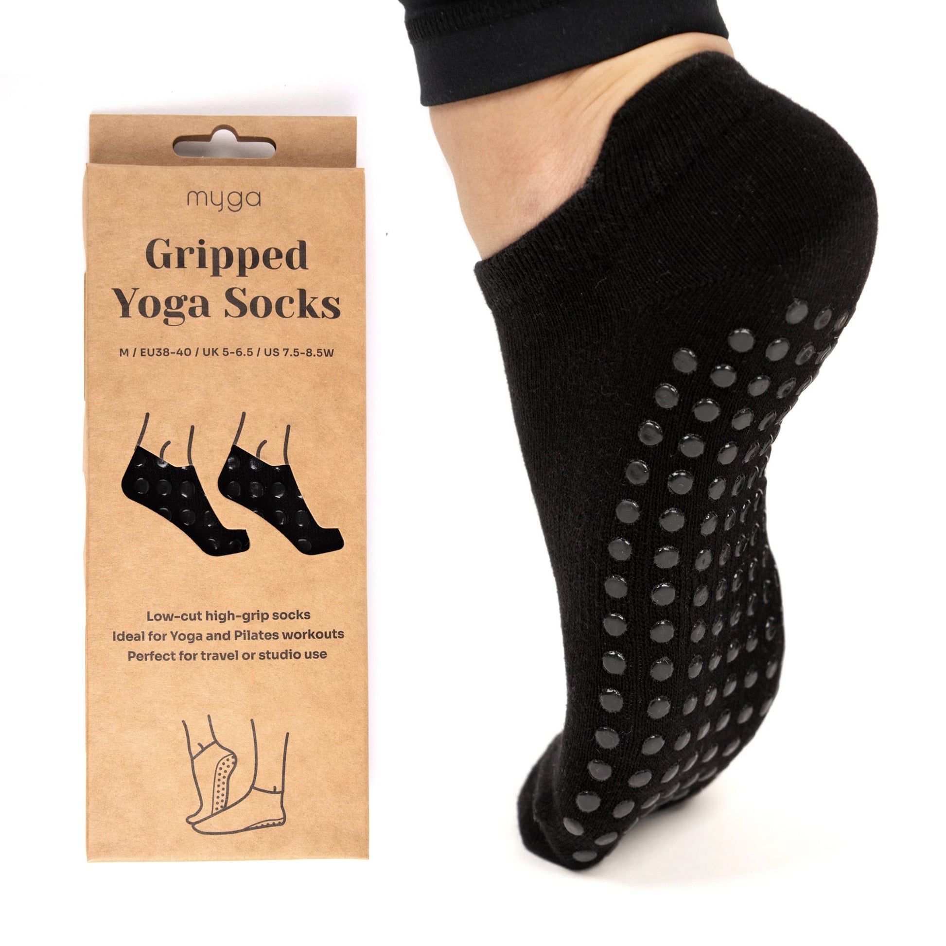  BIOAUM Yoga Socks for Women - 6 Pairs Cotton Cushion Non Slip  Grip Slipper Pilates Hospital Socks : Clothing, Shoes & Jewelry