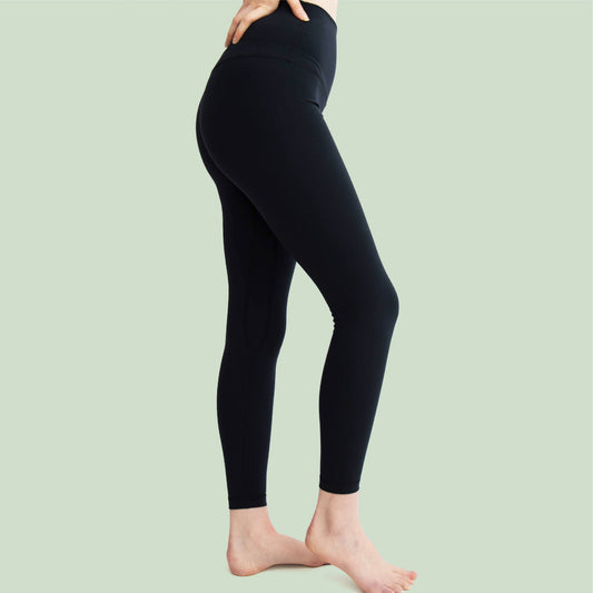 High Waist Full Length Yoga Leggings - Black