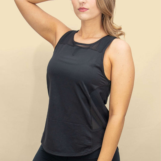 Yoga Racer Tank - Black