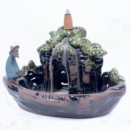 Backflow Incense Burner - Fishing Pond