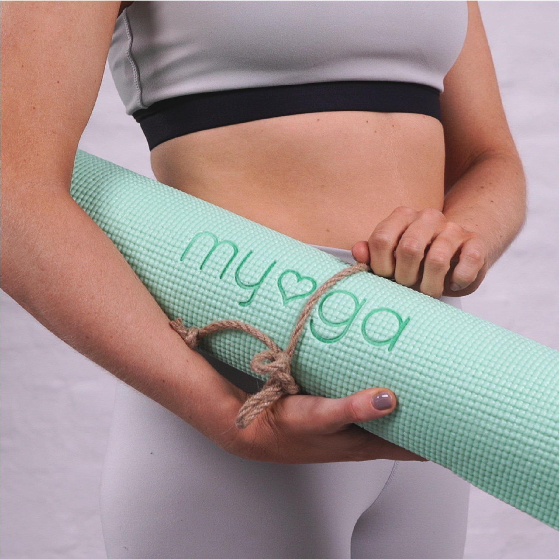 Myga Yoga Starter Mat 4mm Thick Pilates Fitness Gym Sage Green +