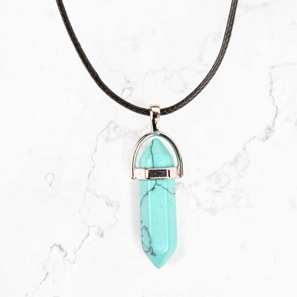 Crystal Pendant Necklace - Turquoise