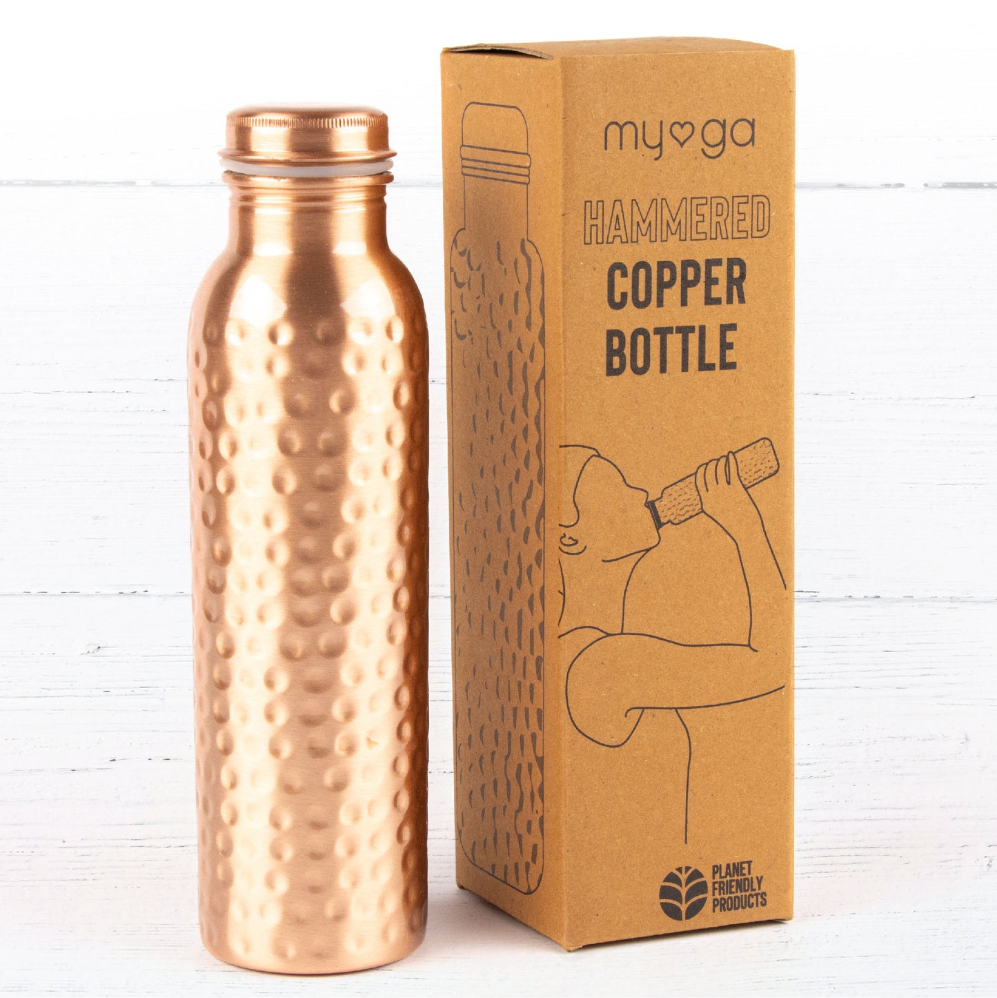 Copper Water Bottle - Hammered