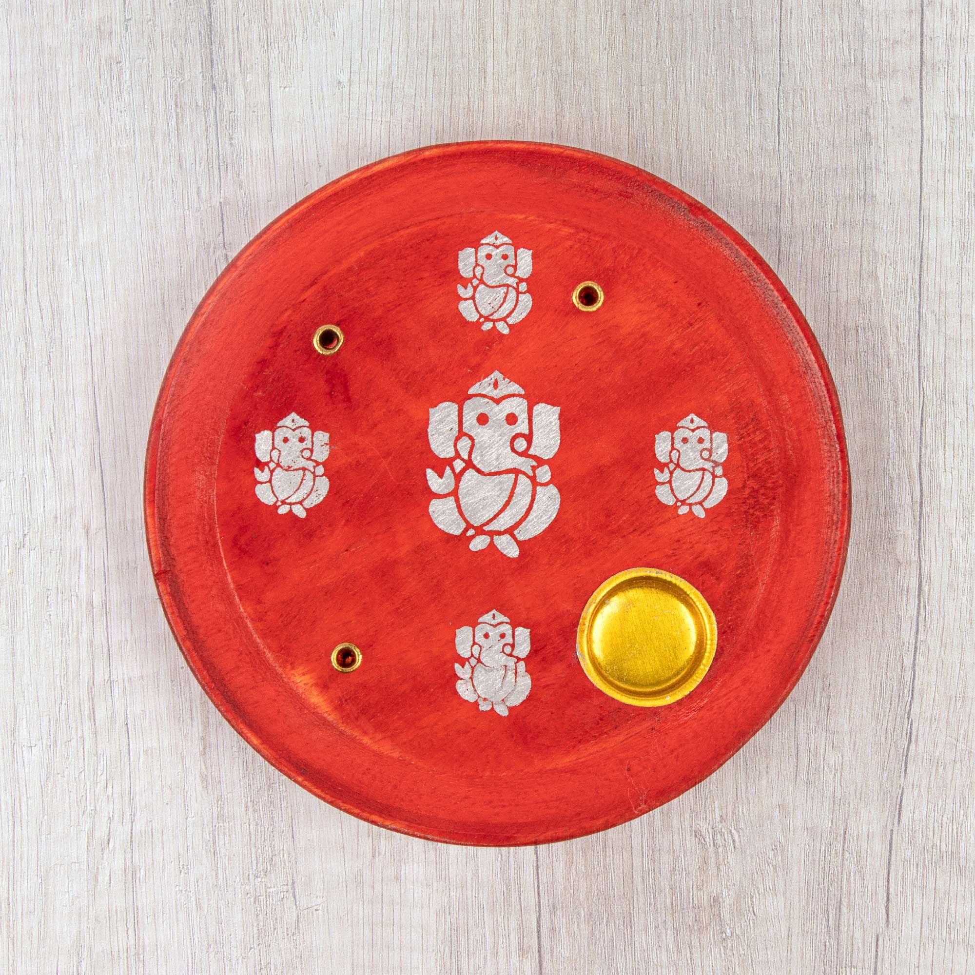 Incense Cone Plate - Elephant Red