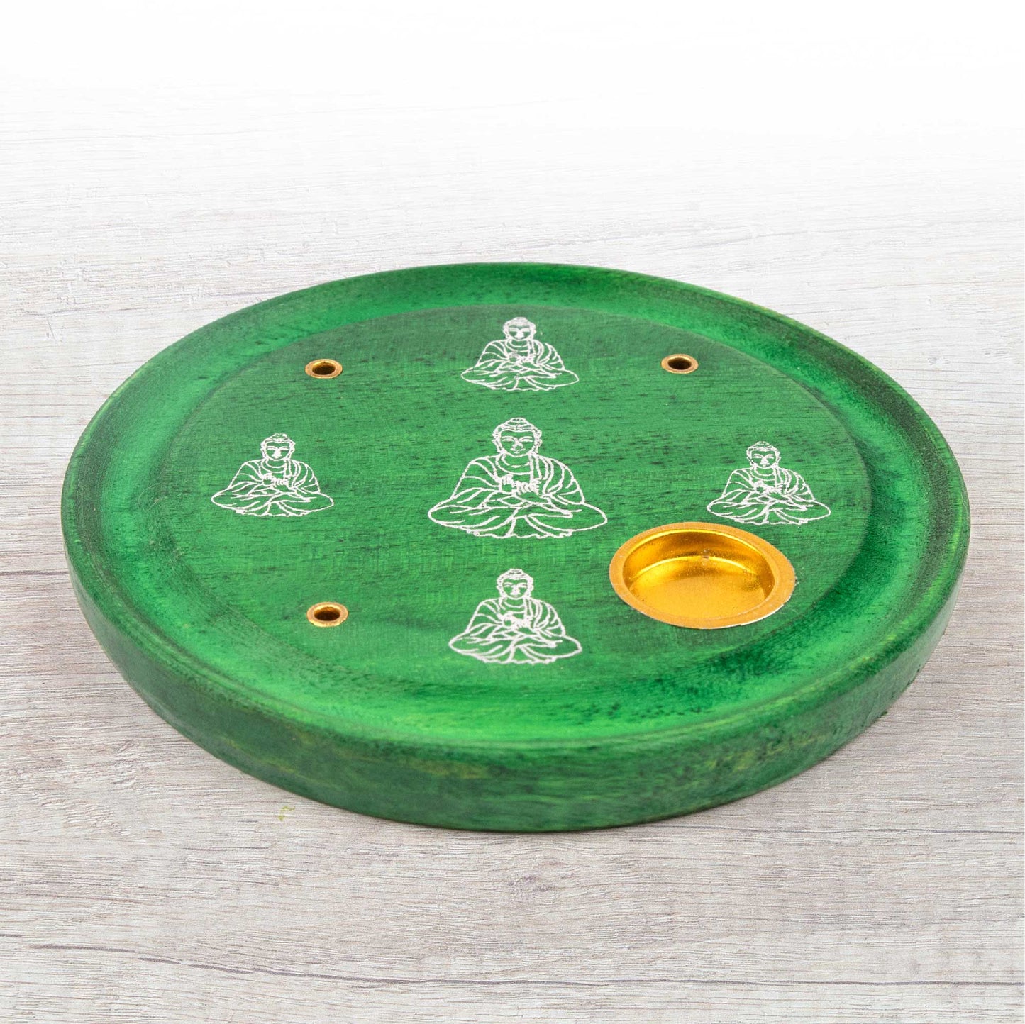 Incense Cone Plate - Buddha Green