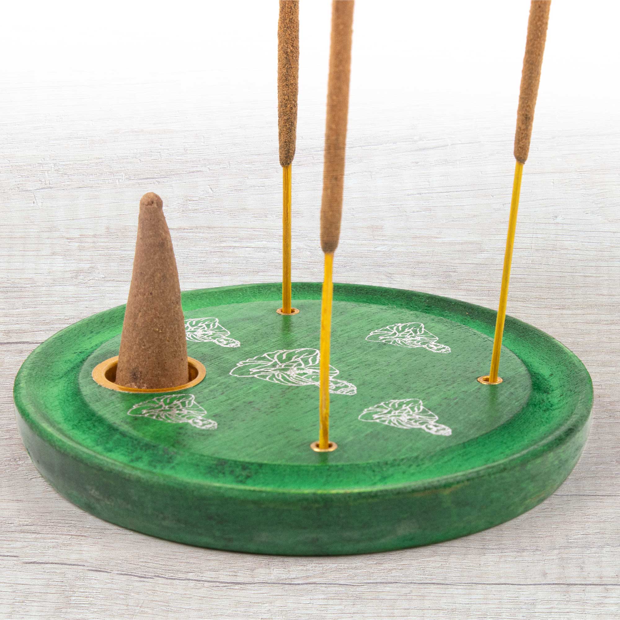 Incense Cone Plate - Buddha Green