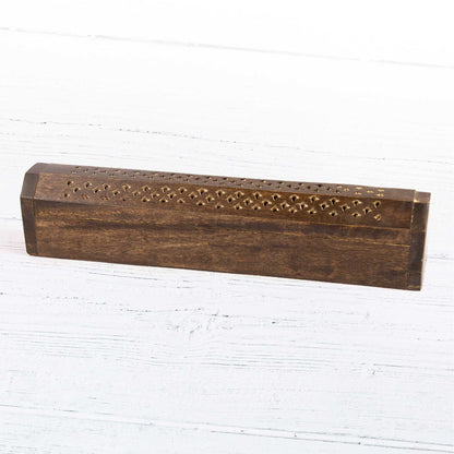 Wooden Incense Box - Stained Ornament Cutout