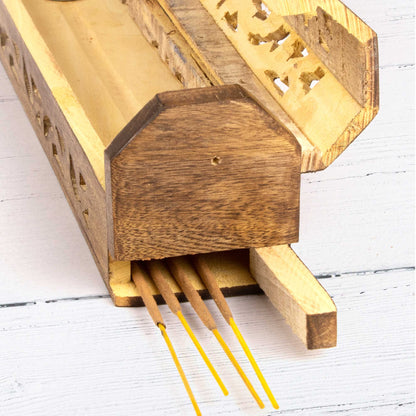 Wooden Incense Box - Decorative Cutouts