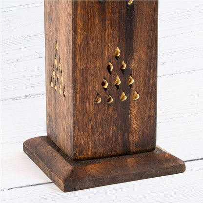 Incense Tower - Stained Wood Square