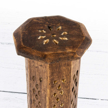 Incense Tower - Stained Wooden Octagon