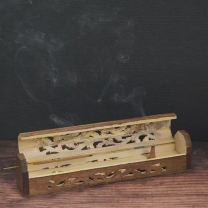 Wooden Incense Box - Decorative Cutouts