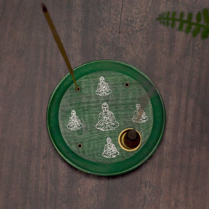 Incense Cone Plate - Buddha Green